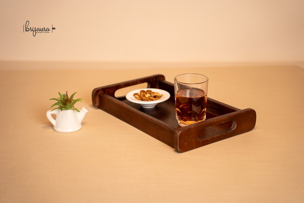 Side-Bar Wooden Tray Single