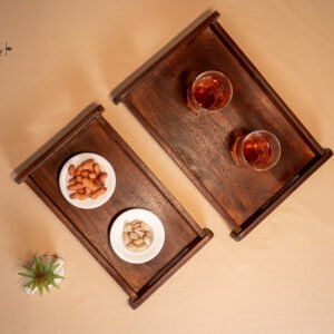 Side-Bar Wooden Tray (Set of 2)