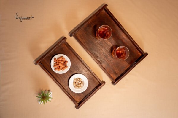 Side-Bar Wooden Tray (Set of 2) - Image 2