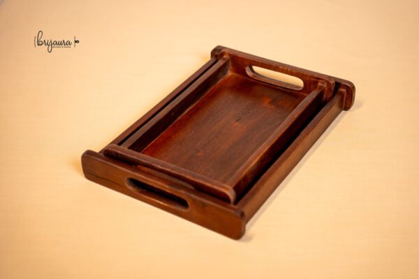 Side-Bar Wooden Tray (Set of 2) - Image 5