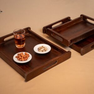 Side-Bar Wooden Tray (Set of 3)