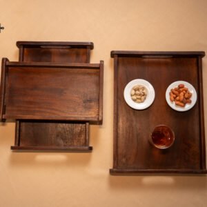 Side-Bar Wooden Tray (Set of 3)