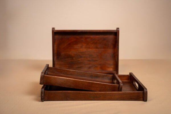 Side-Bar Wooden Tray (Set of 3) - Image 5