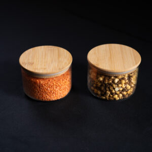Bamboo Wooden Lid Glass Jar 500ml