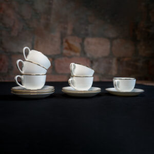 Ceramic Gold Line Cup and Saucer Set