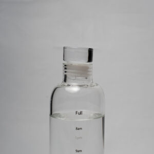 H2O Borosilicate Glass Bottle with Leak-Proof Lid, 500ml, Eco-Friendly (WHITE)