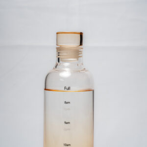 H2O Borosilicate Glass Bottle with Leak-Proof Lid, 500ml, Eco-Friendly (YELLOW)