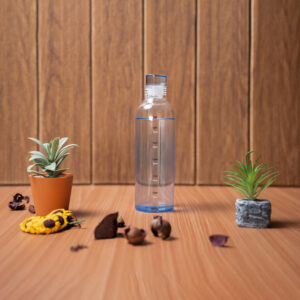 H2O Borosilicate Glass Bottle with Leak-Proof Lid, 500ml, Eco-Friendly (BLUE)