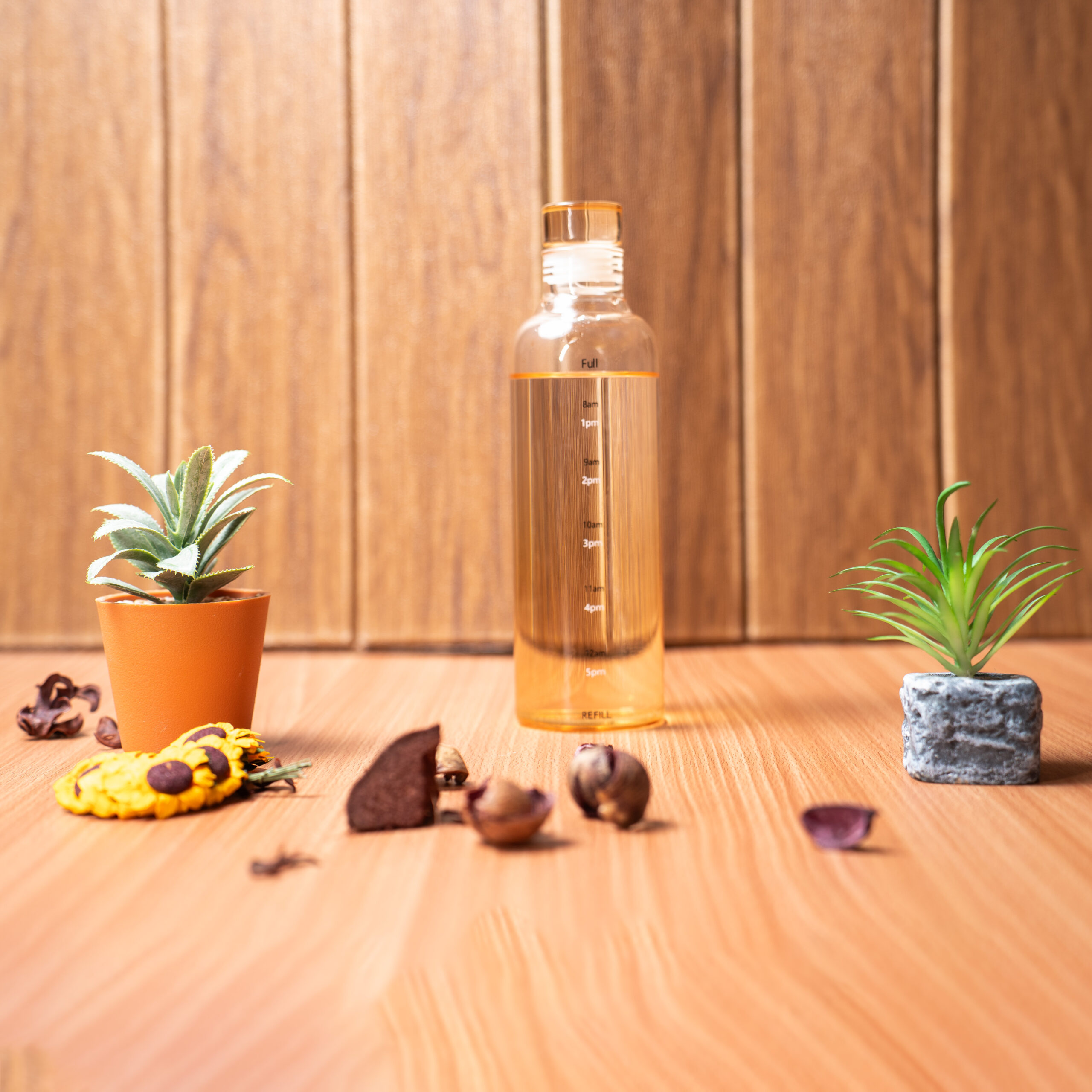 H2O Borosilicate Glass Bottle with Leak-Proof Lid, 500ml, Eco-Friendly (YELLOW) - Image 3