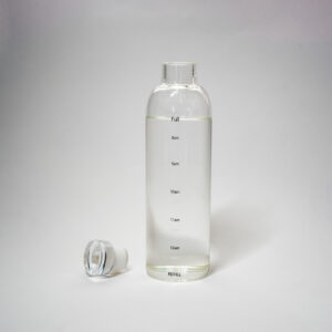 H2O Borosilicate Glass Bottle with Leak-Proof Lid, 500ml, Eco-Friendly (WHITE)