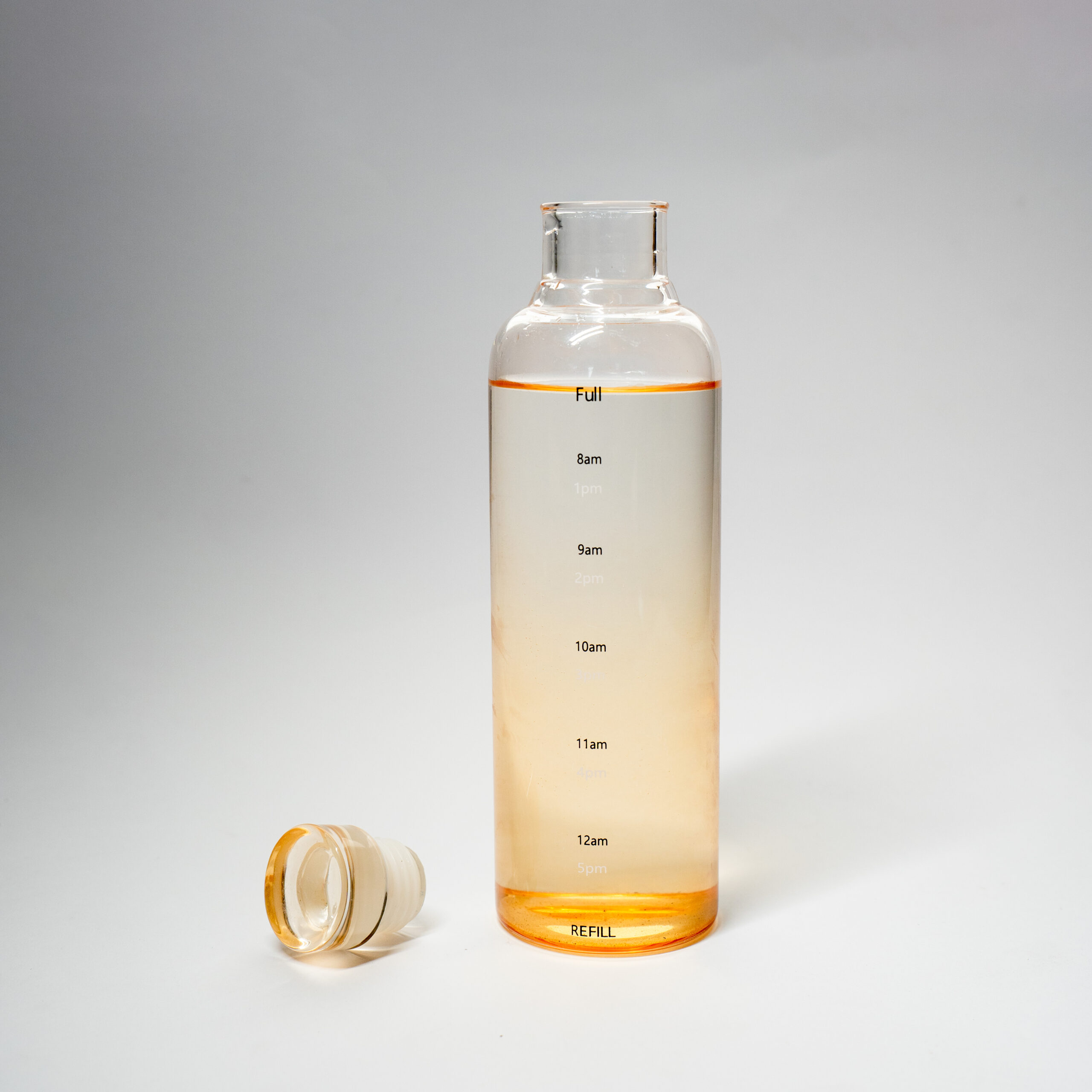 H2O Borosilicate Glass Bottle with Leak-Proof Lid, 500ml, Eco-Friendly (YELLOW)